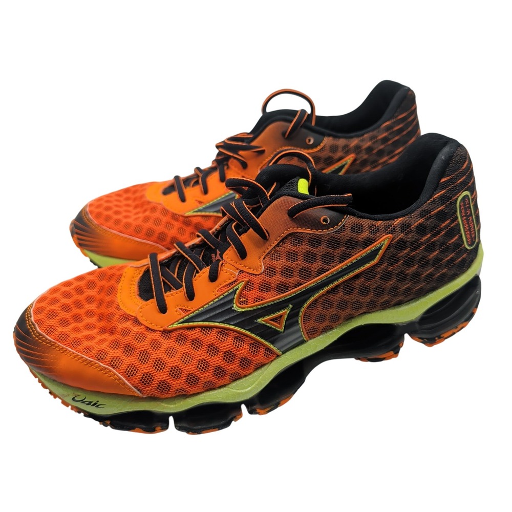Mizuno Running Shoes Mens 7 Orange Wave Prophecy 4 Mesh Infinity Wave Sneaker